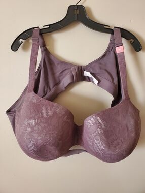 Cacique Lane Bryant Grey Lace Lightly Lined Adjustable Bra Plus Size 54C